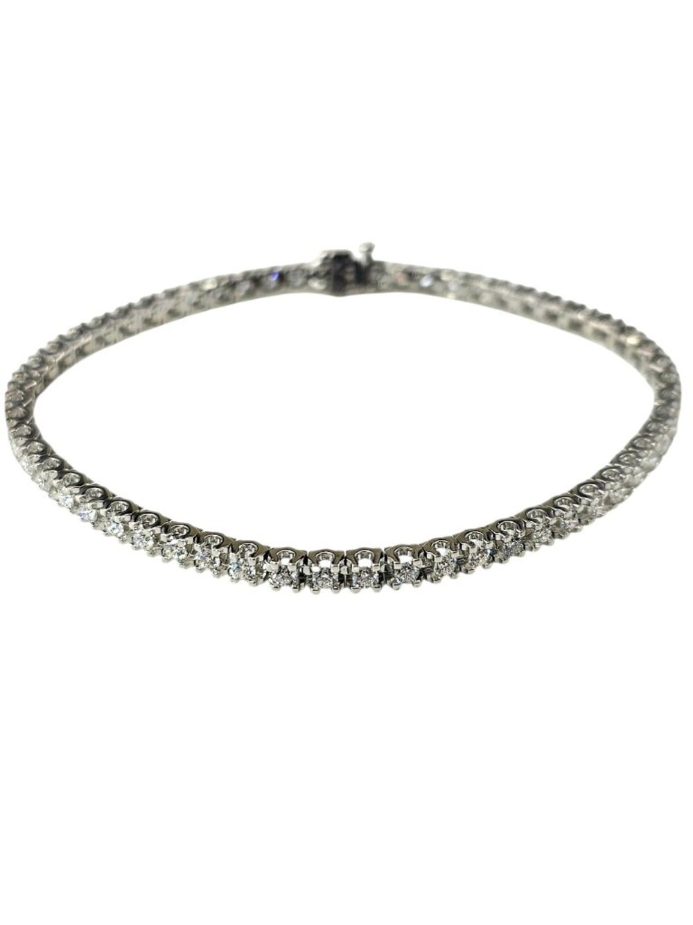 18K White Gold Diamond Tennis Bracelet #25438